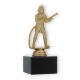 Trophy plastic figure fireman gold metallic on black marble base 15.9cm