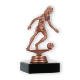 Pokal Kunststofffigur Fußball Damen bronze auf schwarzem Marmorsockel 13,4cm