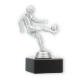 Trophy plastic figure soccer player silver metallic on black marble base 14,0cm