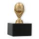 Pokal Kunststofffigur Fußball goldmetallic auf schwarzem Marmorsockel 10,6cm