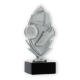 Trophy plastic figure soccer wreath silver metallic on black marble base 17,6cm