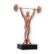 Pokal Kunststofffigur Gewichtheber bronze auf schwarzem Marmorsockel 17,5cm