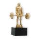 Pokal Kunststofffigur Kraftdreikampf Kreuzheben goldmetallic auf schwarzem Marmorsockel 17,0cm