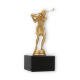 Trophy plastic figure golf ladies gold metallic on black marble base 17,0cm