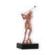 Pokal Kunststofffigur Golf Damen bronze auf schwarzem Marmorsockel 15,0cm