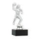 Trophy plastic figure handball player silver metallic on black marble base 16,1cm