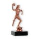 Pokal Kunststofffigur Handballspielerin bronze auf schwarzem Marmorsockel 15,1cm