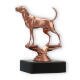 Trophy plastic figure Coonhound bronze on black marble base 11,3cm