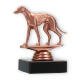 Trophy plastic figure greyhound bronze on black marble base 10,6cm
