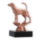 Trophy plastic figure Foxhound bronze on black marble base 11,4cm