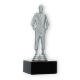 Trophy plastic figure Judo men silver metallic on black marble base 16,0cm