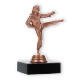Pokal Kunststofffigur Karate Damen bronze auf schwarzem Marmorsockel 12,4cm