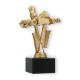 Troféu figura de plástico para condutor de karting ouro metálico sobre base de mármore preto 17,8cm