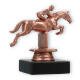 Pokal Kunststofffigur Springreiten bronze auf schwarzem Marmorsockel 10,8cm