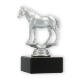 Pokal Kunststofffigur Quarter Horse silbermetallic auf schwarzem Marmorsockel 12,7cm