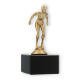 Pokal Kunststofffigur Schwimmerin goldmetallic auf schwarzem Marmorsockel 14,3cm