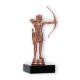 Troféu figura plástica arqueiro bronze sobre base de mármore preto 16,5cm
