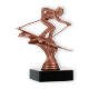 Trophy plastic figure ski descent bronze on black marble base 13,6cm