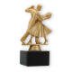 Trophy plastic figure dancing couple gold metallic on black marble base 16,6cm