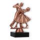 Trophy plastic figure dancing couple bronze on black marble base 14,6cm