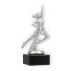Trophy plastic figure dancing silver metallic on black marble base 17,9cm