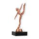 Troféu figura de plástico moderno bronze dançante sobre base de mármore preto 16,6cm