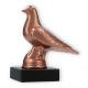 Pokal Kunststofffigur Taube bronze auf schwarzem Marmorsockel 11,8cm