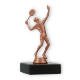 Trophy plastic figure tennis player bronze on black marble base 12,9cm