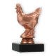 Pokal Kunststofffigur Huhn bronze auf schwarzem Marmorsockel 11,8cm