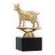 Trophy plastic figure goat gold metallic on black marble base 14,0cm