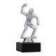 Trophy plastic figure table tennis player silver metallic on black marble base 15.8cm