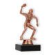 Pokal Kunststofffigur Tischtennisspielerin bronze auf schwarzem Marmorsockel 14,8cm