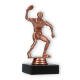 Troféu figura plástica de ténis de mesa bronze sobre base de mármore preto 14,6cm