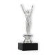 Trophy plastic figure Gymnastics men silver metallic on black marble base 19,0cm