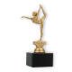 Beker kunststof figuur Gymnastiek dames goud metallic op zwart marmeren voet 18,3cm
