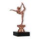 Pokal Kunststofffigur Turnen Damen bronze auf schwarzem Marmorsockel 16,3cm
