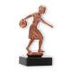 Pokal Metallfigur Bowling Damen bronze auf schwarzem Marmorsockel 14,5cm