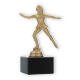 Pokal Kunststofffigur Eiskunstläuferin goldmetallic auf schwarzem Marmorsockel 16,5cm
