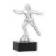 Trophy plastic figure figure skater silver metallic on black marble base 15,5cm
