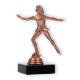 Pokal Kunststofffigur Eiskunstläuferin bronze auf schwarzem Marmorsockel 14,5cm