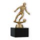 Trophy plastic figure soccer men gold metallic on black marble base 15.2cm