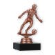 Pokal Kunststofffigur Fußball Herren bronze auf schwarzem Marmorsockel 13,2cm