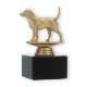 Pokal Kunststofffigur Beagle goldmetallic auf schwarzem Marmorsockel 12,6cm