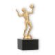 Pokal Kunststofffigur Volleyballspielerin goldmetallic auf schwarzem Marmorsockel 17,1cm