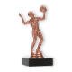 Pokal Kunststofffigur Volleyballspielerin bronze auf schwarzem Marmorsockel 15,1cm