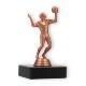 Beker kunststof figuur volleyballer brons op zwart marmeren voet 11,9cm