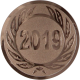 Aluminum emblem embossed bronze 50mm - year 2019