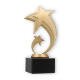 Trofeo figura de plástico estrella Plutón dorado metálico sobre base de mármol negro 18,2cm