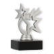 Trophée figurine plastique étoile Neptune argent métallique sur socle marbre noir 11.8cm