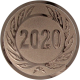 Aluemblem geprägt bronze 25mm - Jahreszahl 2020